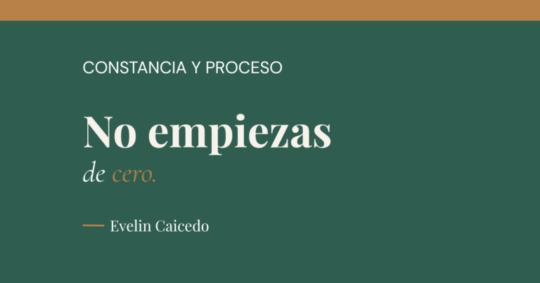 Cómo volver a entrenar después de dejarlo. - Frase de La Guía sobre fondo verde: “No empiezas de cero.”, eje Constancia y proceso.
