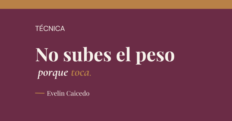 Sobrecarga progresiva — frase de La Guía sobre fondo ciruela, eje Técnica.